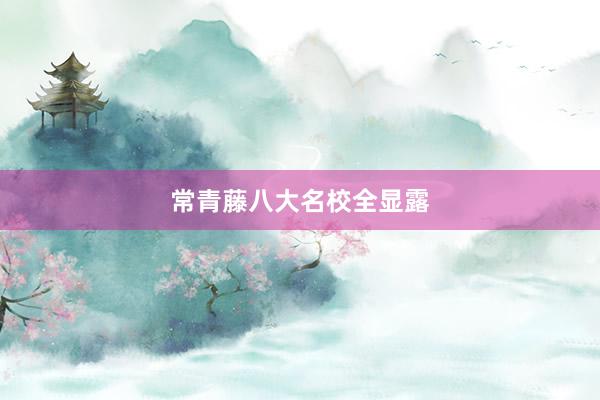 常青藤八大名校全显露